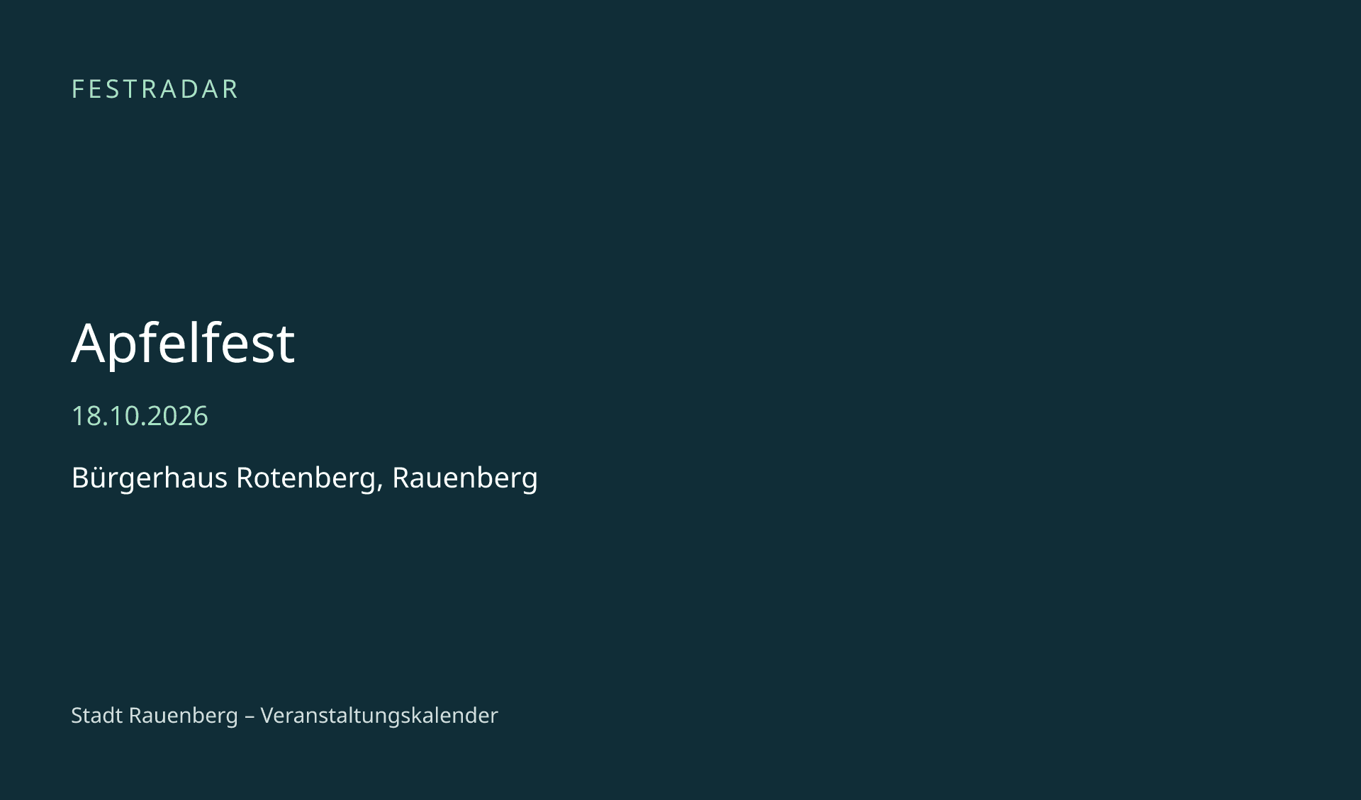 Titelbild: Apfelfest