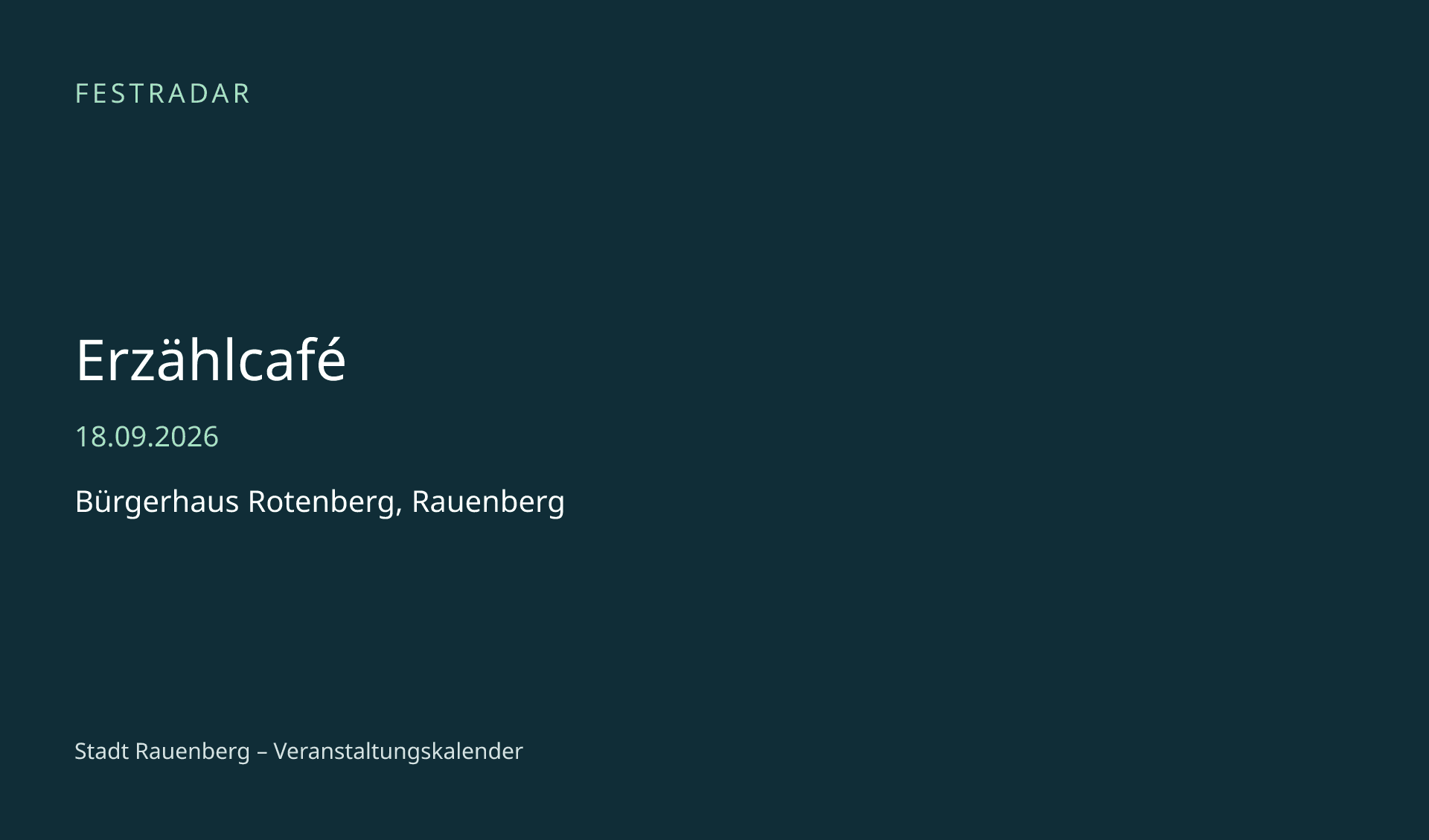 Titelbild: Erzählcafé