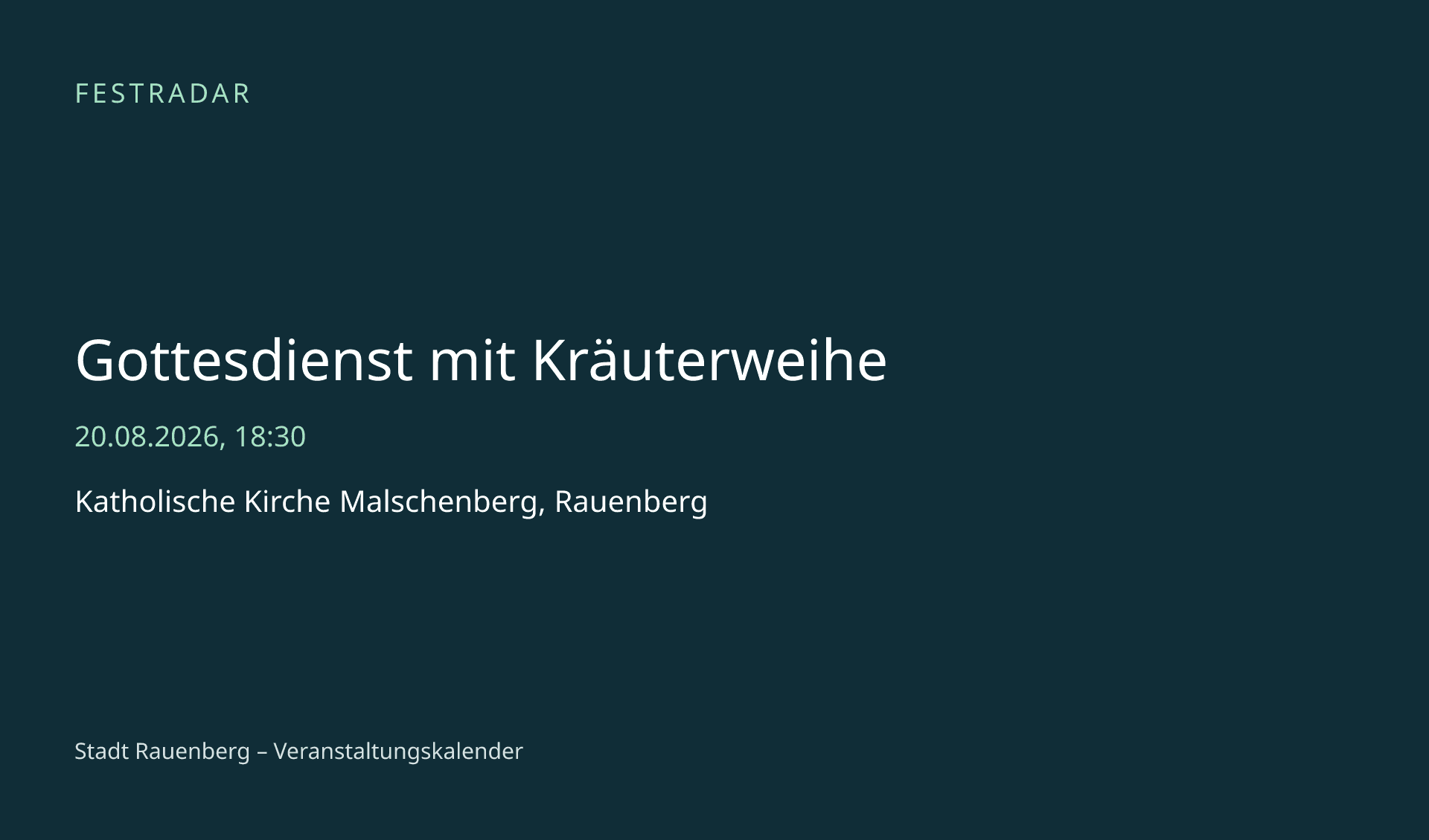 Titelbild: Gottesdienst mit Kräuterweihe