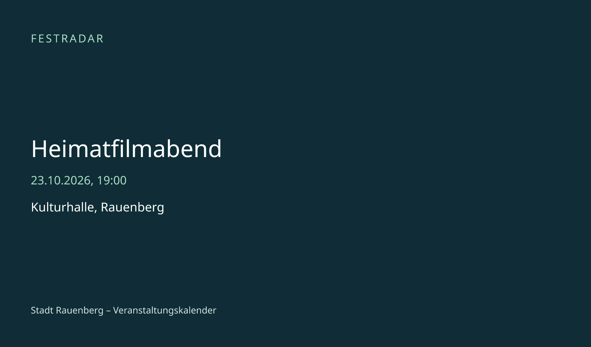 Titelbild: Heimatfilmabend