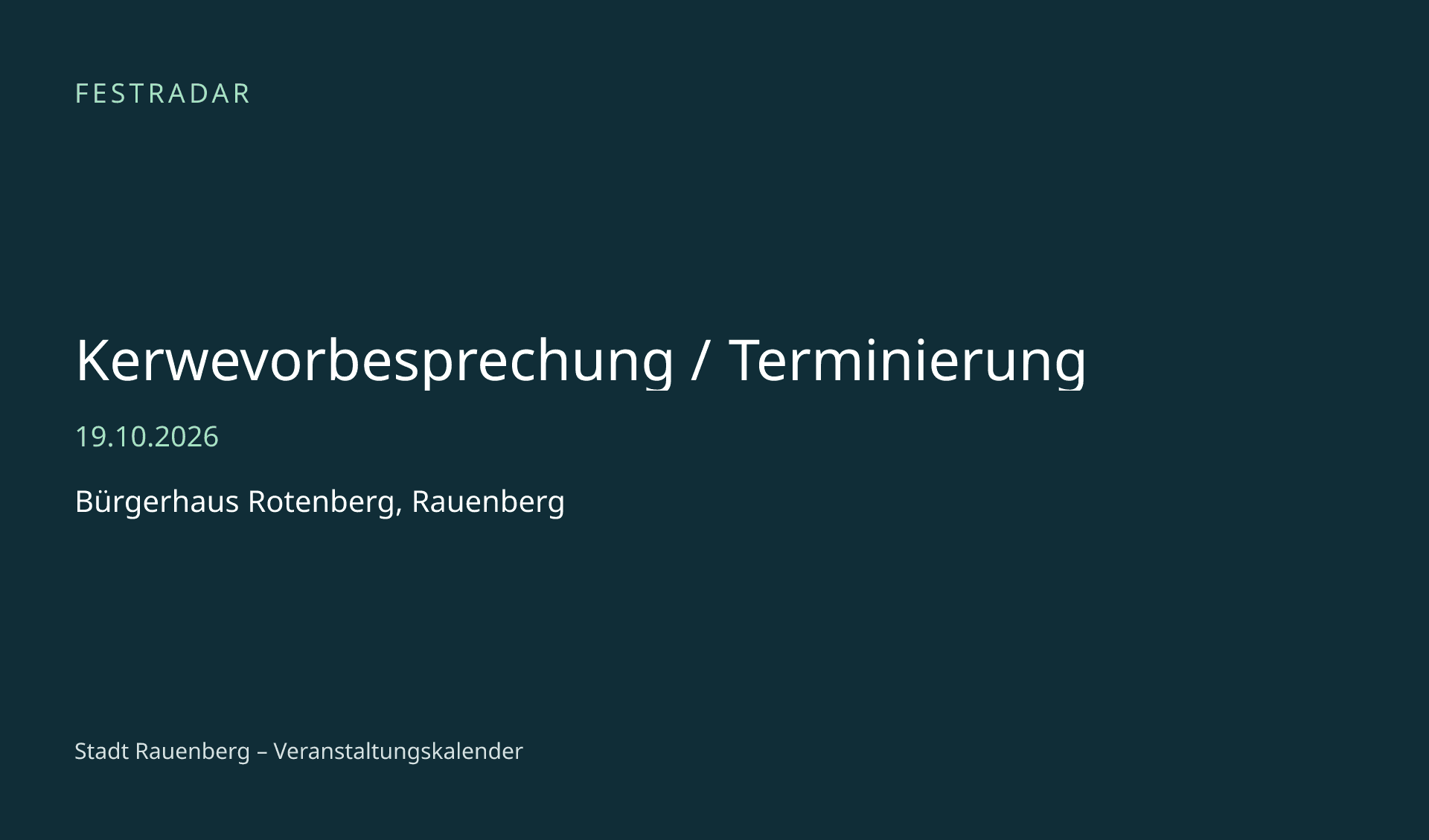 Titelbild: Kerwevorbesprechung / Terminierung