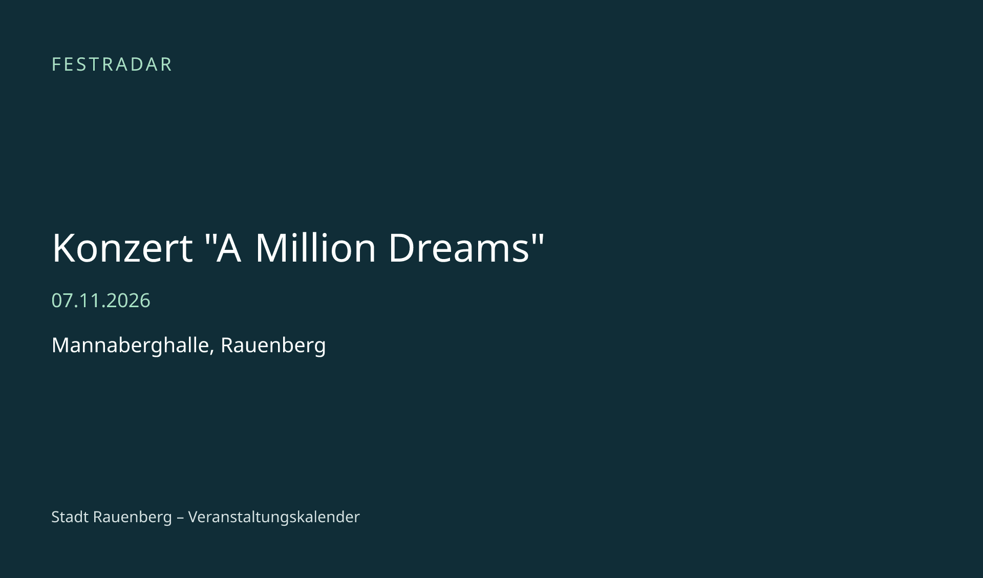 Titelbild: Konzert "A Million Dreams"