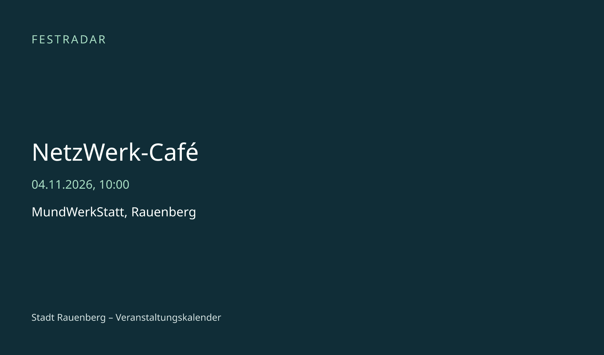 Titelbild: NetzWerk-Café