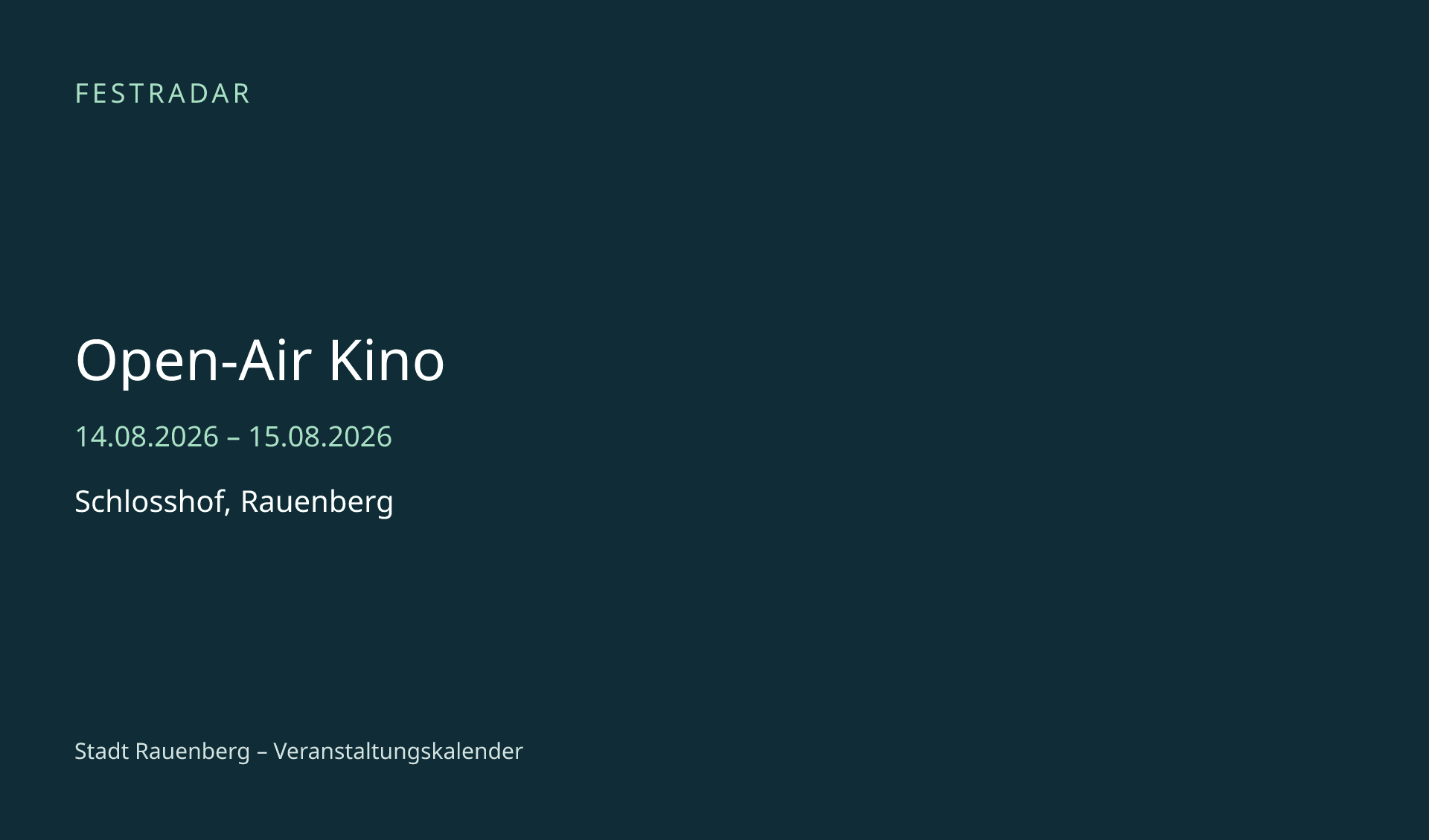 Titelbild: Open-Air Kino