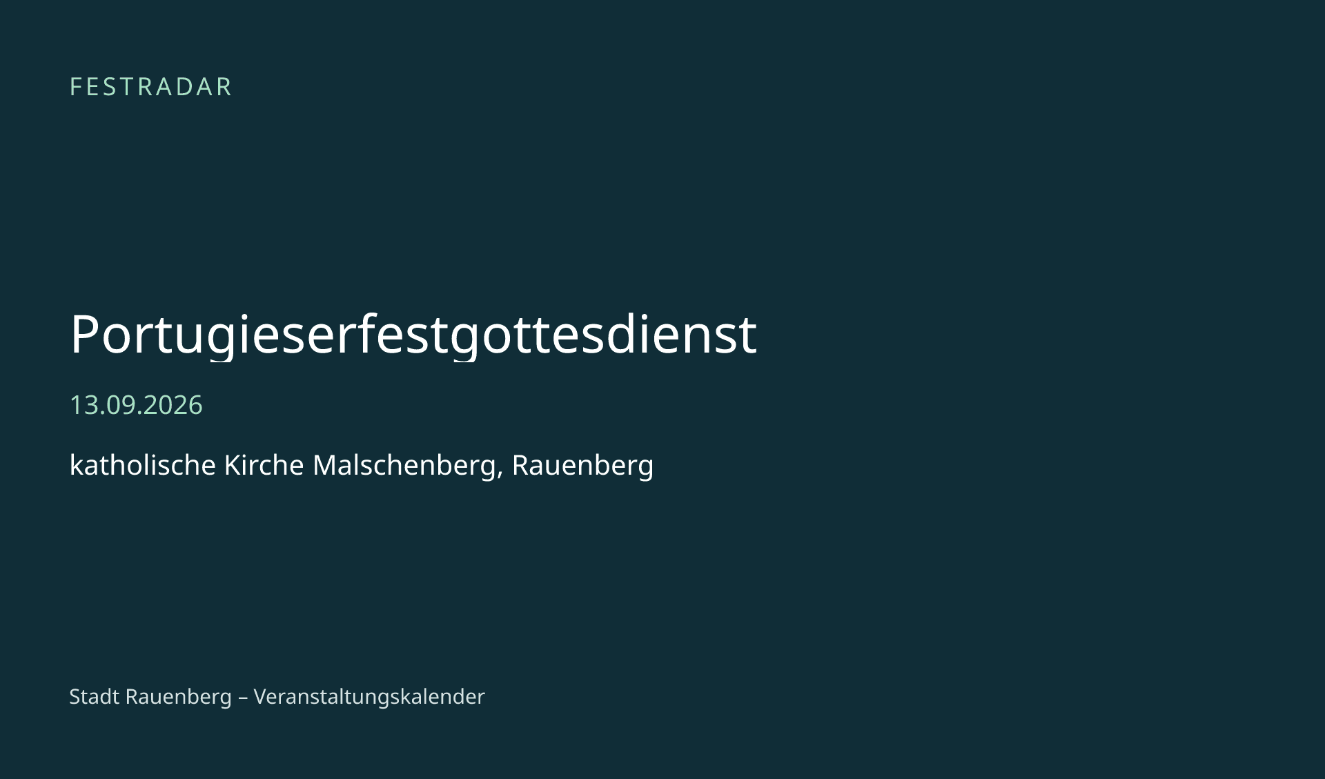 Titelbild: Portugieserfestgottesdienst