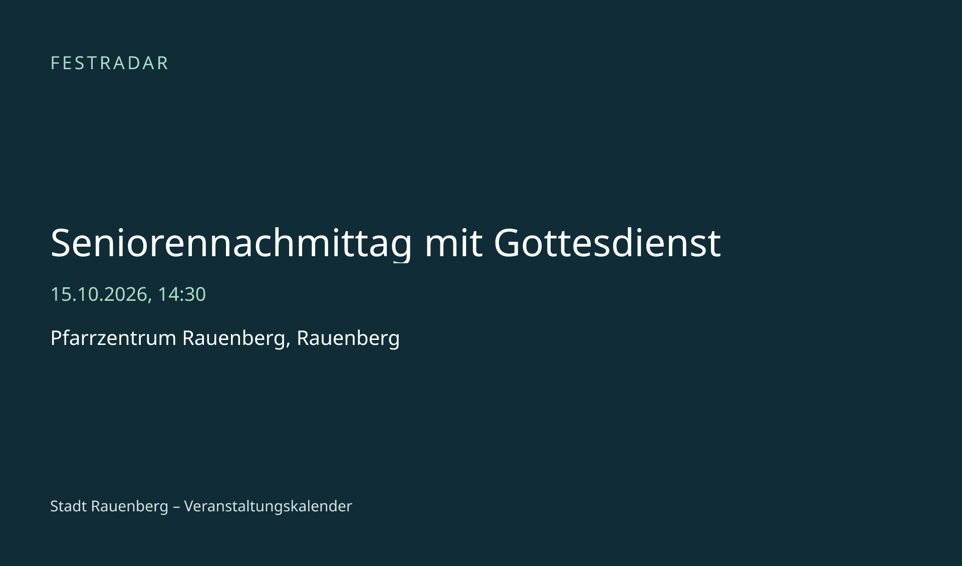 Titelbild: Seniorennachmittag mit Gottesdienst