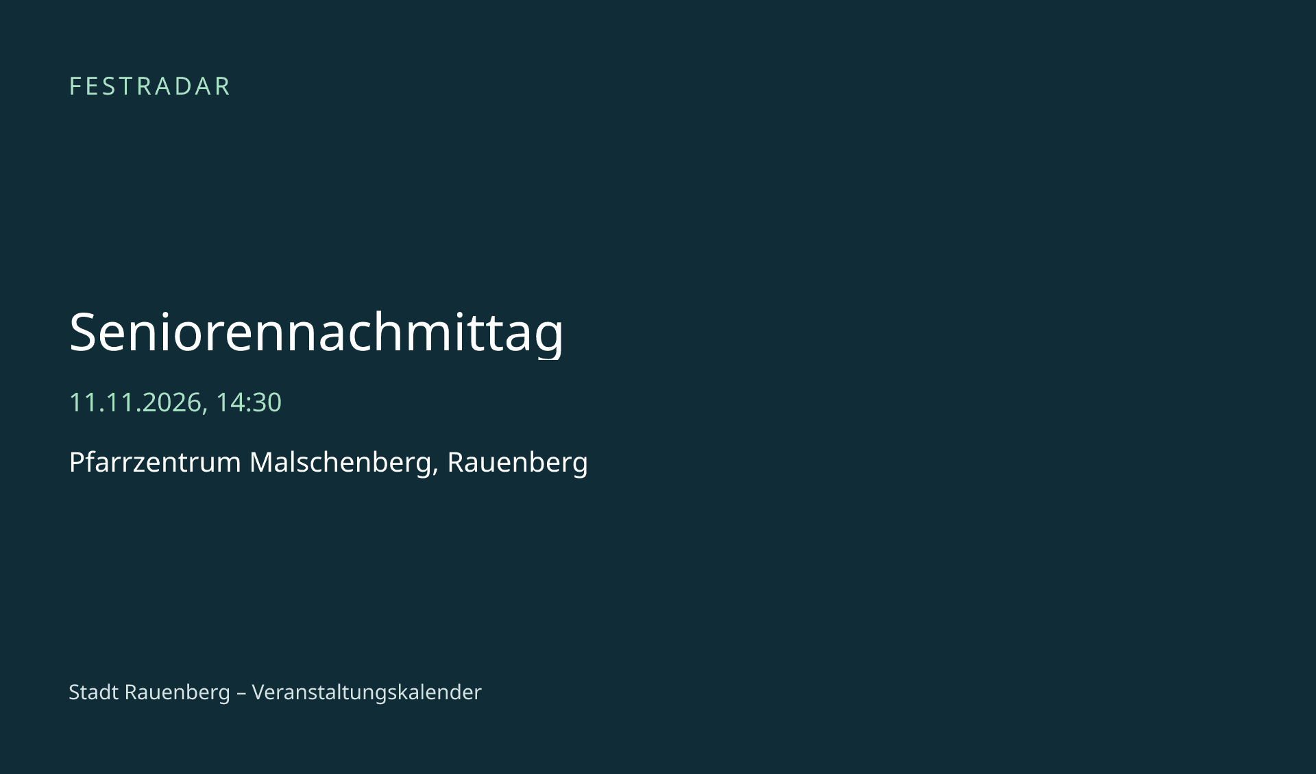 Titelbild: Seniorennachmittag
