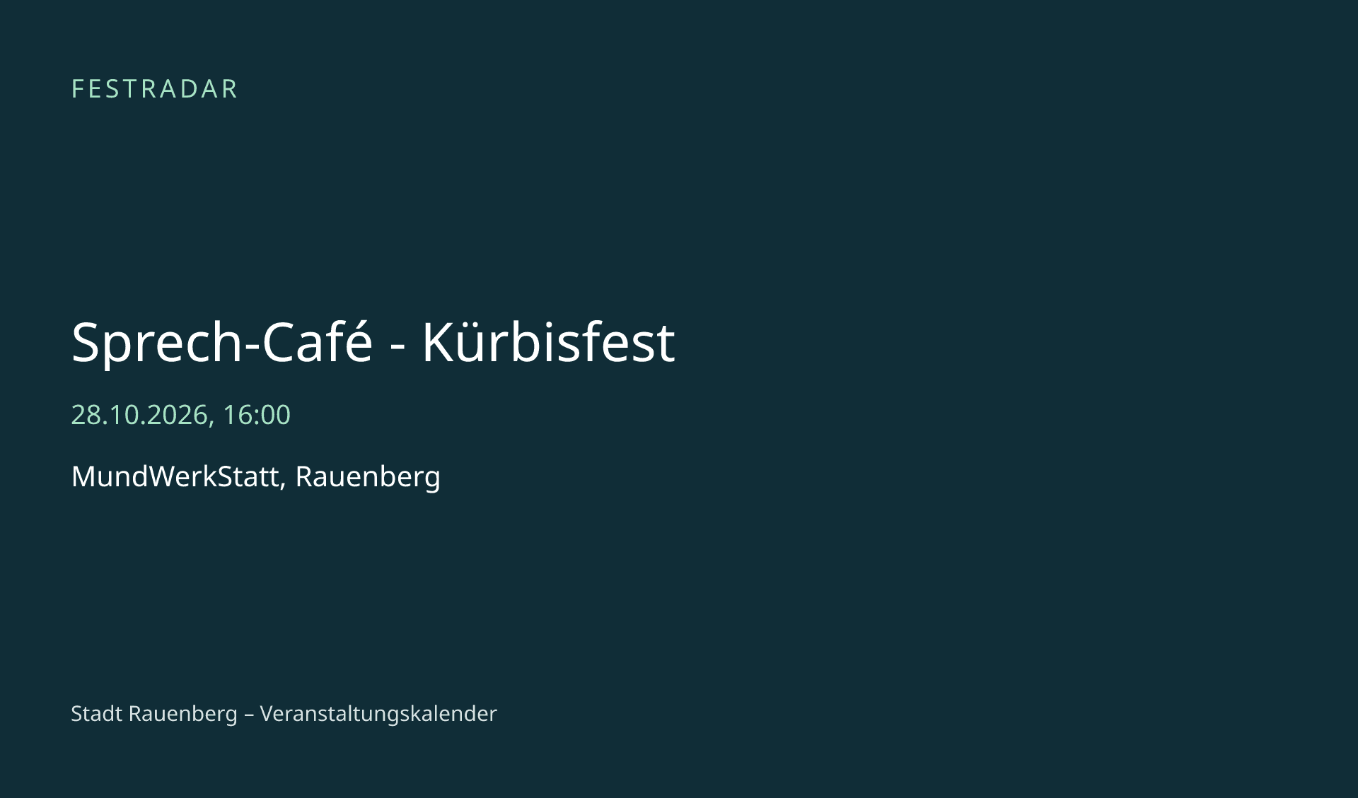 Titelbild: Sprech-Café - Kürbisfest