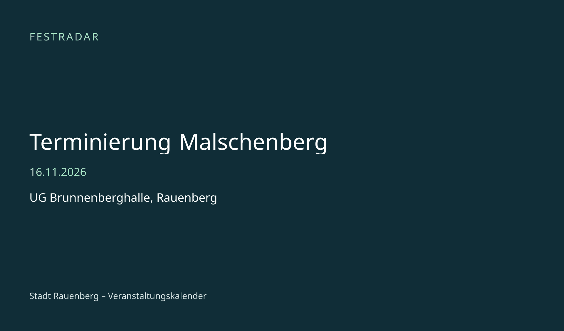 Titelbild: Terminierung Malschenberg